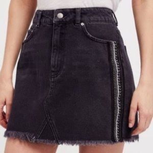 FREE PEOPLE NWT Skirt charcoal with jewel/bead pattern, size 8